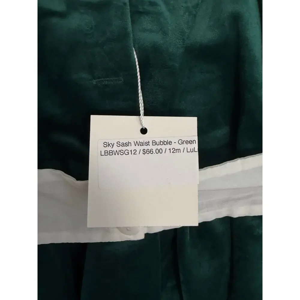 Lulu Bebe Green Velvet Bubble NWT $66 size 12 mo